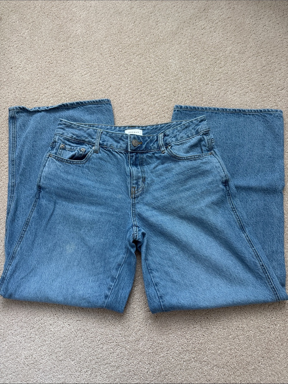 Pacsun Casey low rise jeans in a mid wash blue